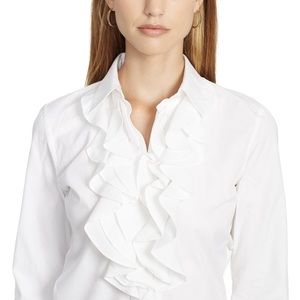 Ralph Lauren white ruffle dress shirt